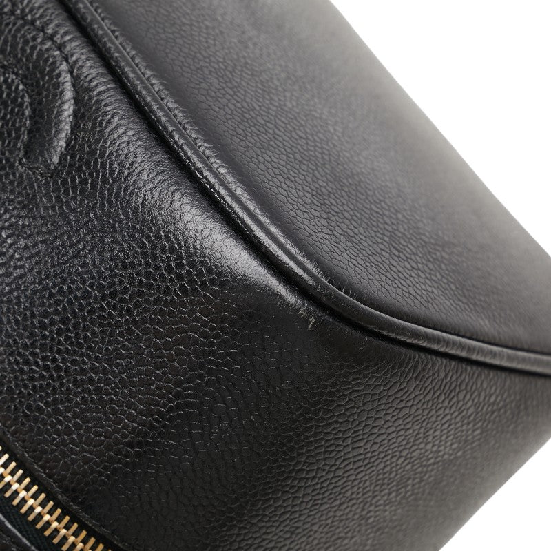 シャネル ココマーク バニティバッグ ハンドバッグ ブラック キャビアスキン レディース CHANEL 【中古】