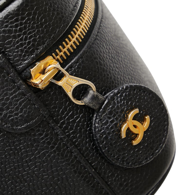 シャネル ココマーク バニティバッグ ハンドバッグ ブラック キャビアスキン レディース CHANEL 【中古】