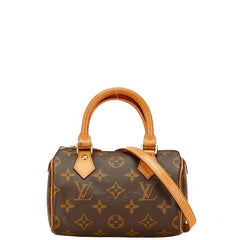 ルイ ヴィトン モノグラム ミニ スピーディ ハンドバッグ ショルダーバッグ 2WAY M41534 ブラウン PVC レザー レディース LOUIS VUITTON 【中古】