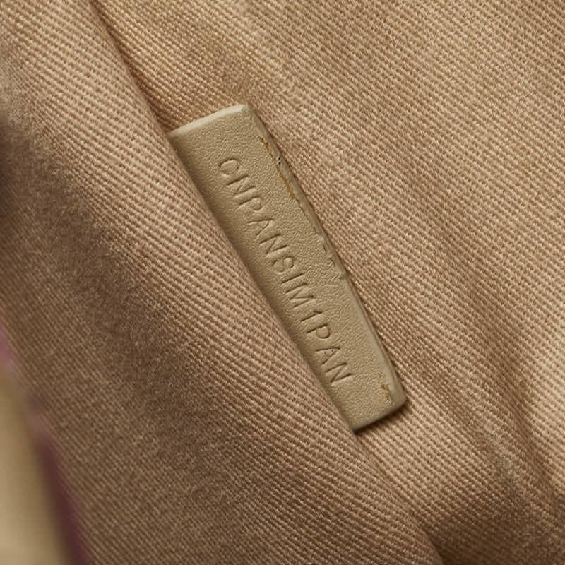 バーバリー チェック ハンドバッグ トートバッグ パープル ベージュ キャンバス レザー レディース BURBERRY 【中古】