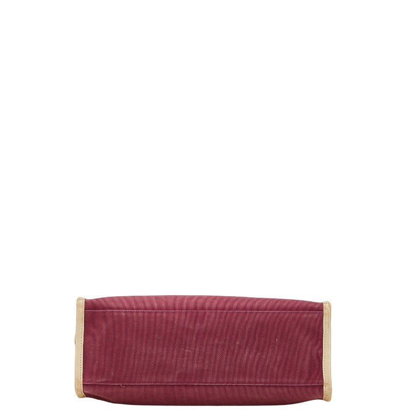バーバリー チェック ハンドバッグ トートバッグ パープル ベージュ キャンバス レザー レディース BURBERRY 【中古】