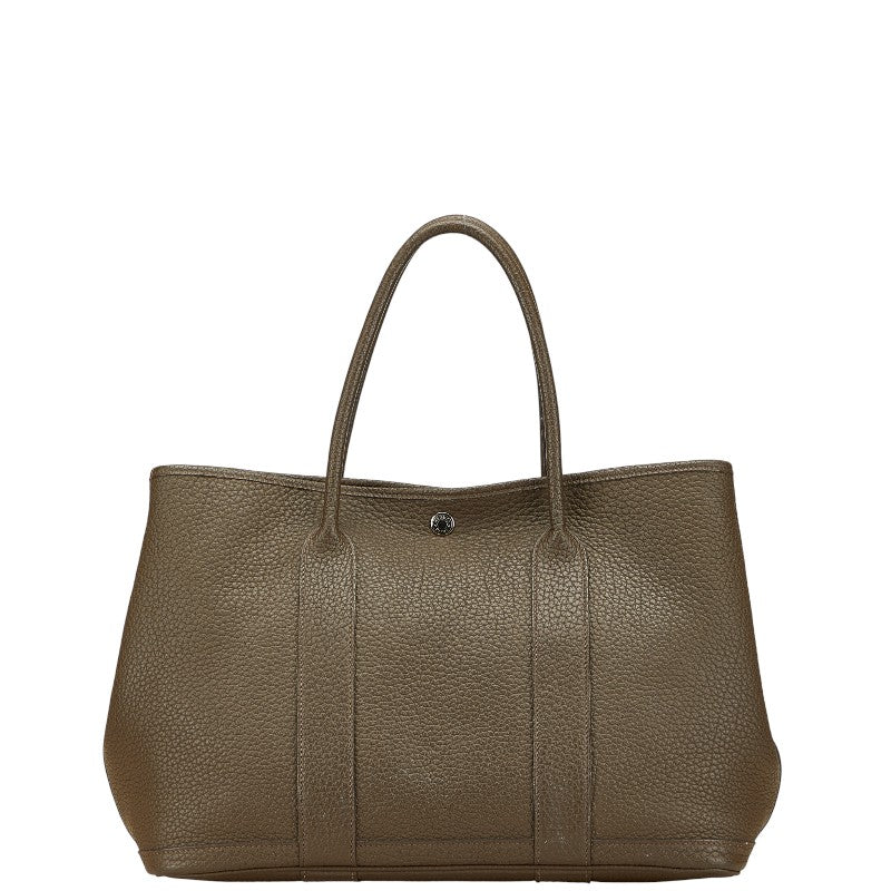 エルメス ガーデンパーティPM トートバッグ ハンドバッグ カーキ系 ネゴンダ レディース HERMES 【中古】
