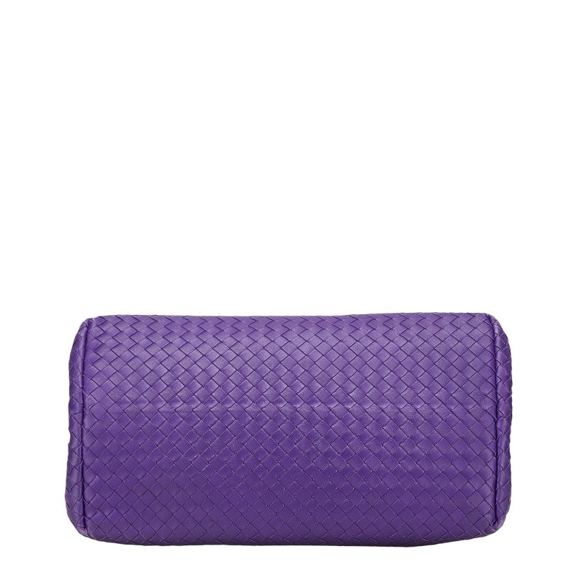 ボッテガヴェネタ イントレチャート ハンドバッグ トートバッグ パープル レザー レディース BOTTEGAVENETA 【中古】