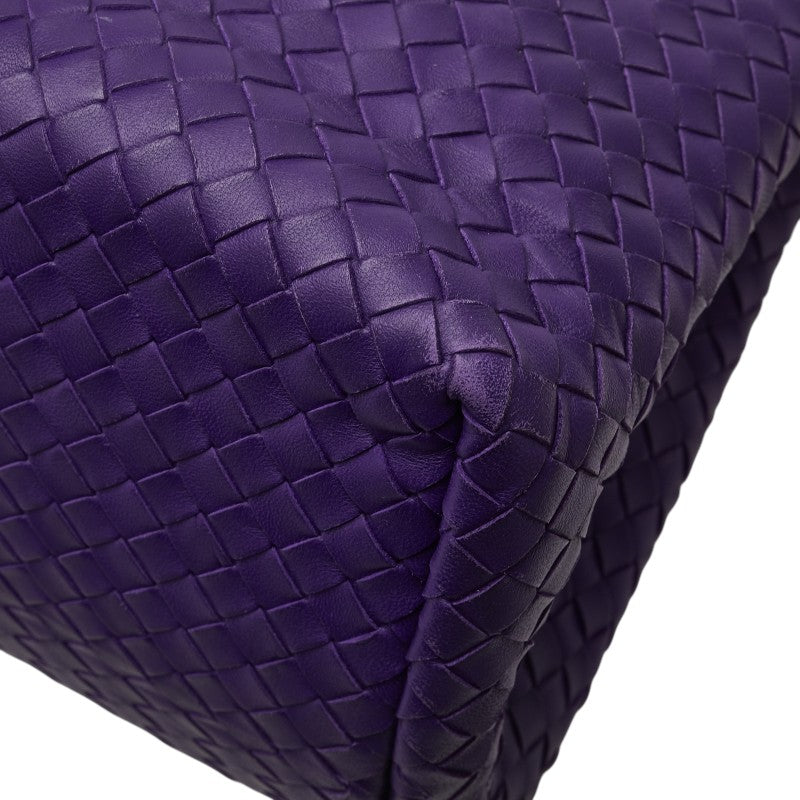 ボッテガヴェネタ イントレチャート ハンドバッグ トートバッグ パープル レザー レディース BOTTEGAVENETA 【中古】