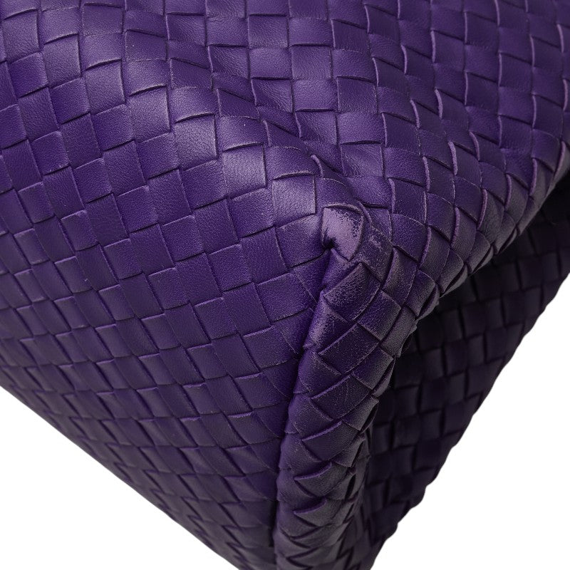 ボッテガヴェネタ イントレチャート ハンドバッグ トートバッグ パープル レザー レディース BOTTEGAVENETA 【中古】