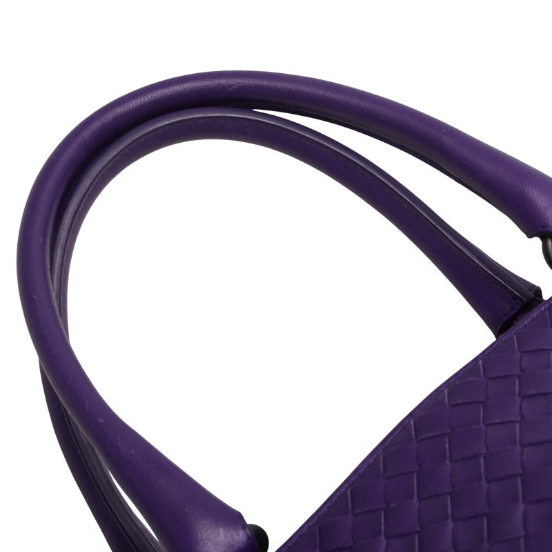 ボッテガヴェネタ イントレチャート ハンドバッグ トートバッグ パープル レザー レディース BOTTEGAVENETA 【中古】