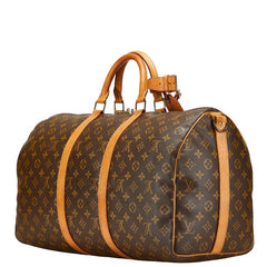 ルイ ヴィトン モノグラム キーポル バンドリエール50 ボストンバッグ ショルダーバッグ 2WAY M41416 ブラウン PVC レザー レディース LOUIS VUITTON 【中古】