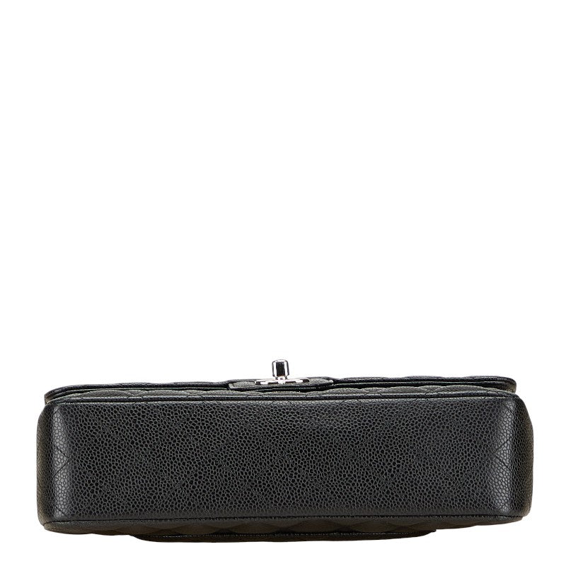 シャネル ココマーク マトラッセ25 ダブルフラップ チェーン ショルダーバッグ ブラック キャビアスキン レディース CHANEL 【中古】
