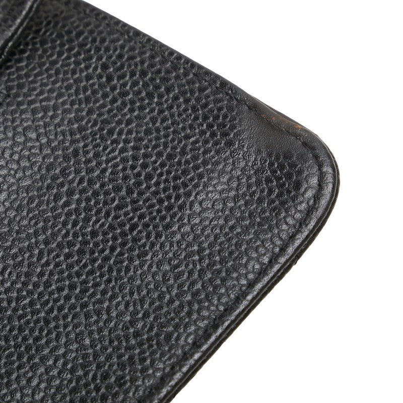 シャネル ココマーク マトラッセ25 ダブルフラップ チェーン ショルダーバッグ ブラック キャビアスキン レディース CHANEL 【中古】