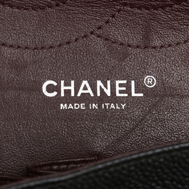 シャネル ココマーク マトラッセ30 ダブルフラップ チェーン ショルダーバッグ ブラック キャビアスキン レディース CHANEL 【中古】