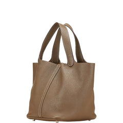 エルメス ピコタンロックMM ハンドバッグ エトゥープ ブラウン トリヨンクレマンス レディース HERMES 【中古】