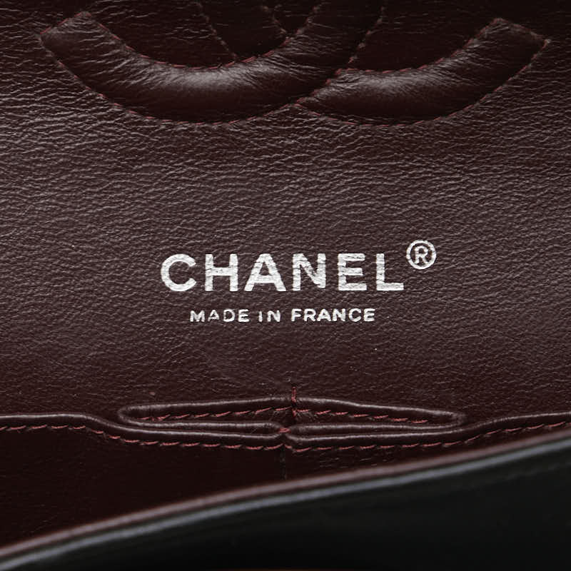 シャネル マトラッセ25 ダブルフラップ ココマーク チェーン ショルダーバッグ ブラック ラムスキン レディース CHANEL 【中古】