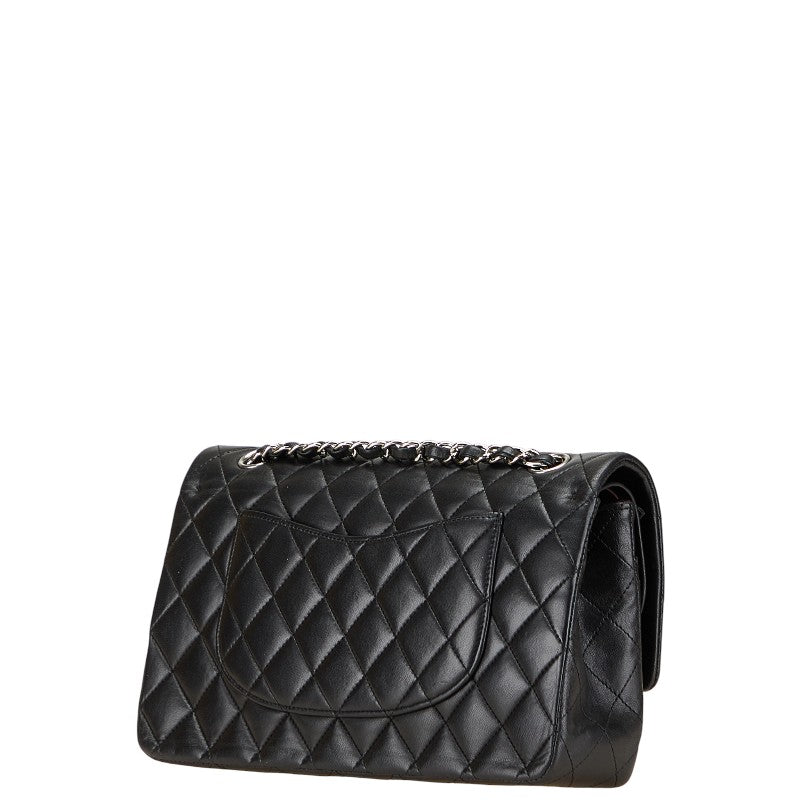 シャネル マトラッセ25 ダブルフラップ ココマーク チェーン ショルダーバッグ ブラック ラムスキン レディース CHANEL 【中古】