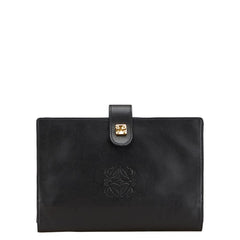 ロエベ アナグラム クラッチバッグ セカンドバッグ ブラック レザー レディース LOEWE 【中古】