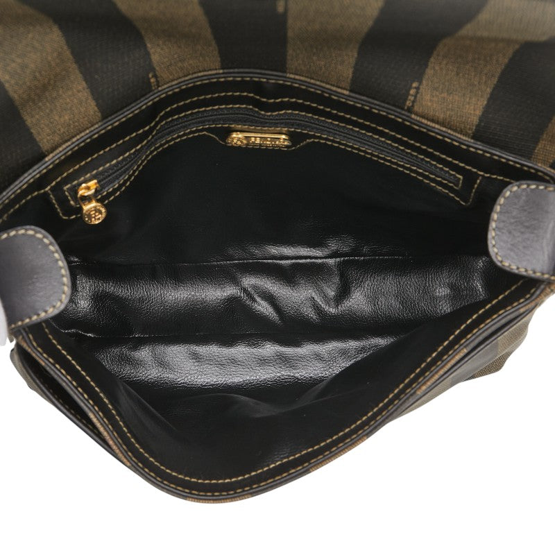 フェンディ ペカン 斜め掛け ショルダーバッグ ブラウン ブラック PVC レザー レディース FENDI 【中古】