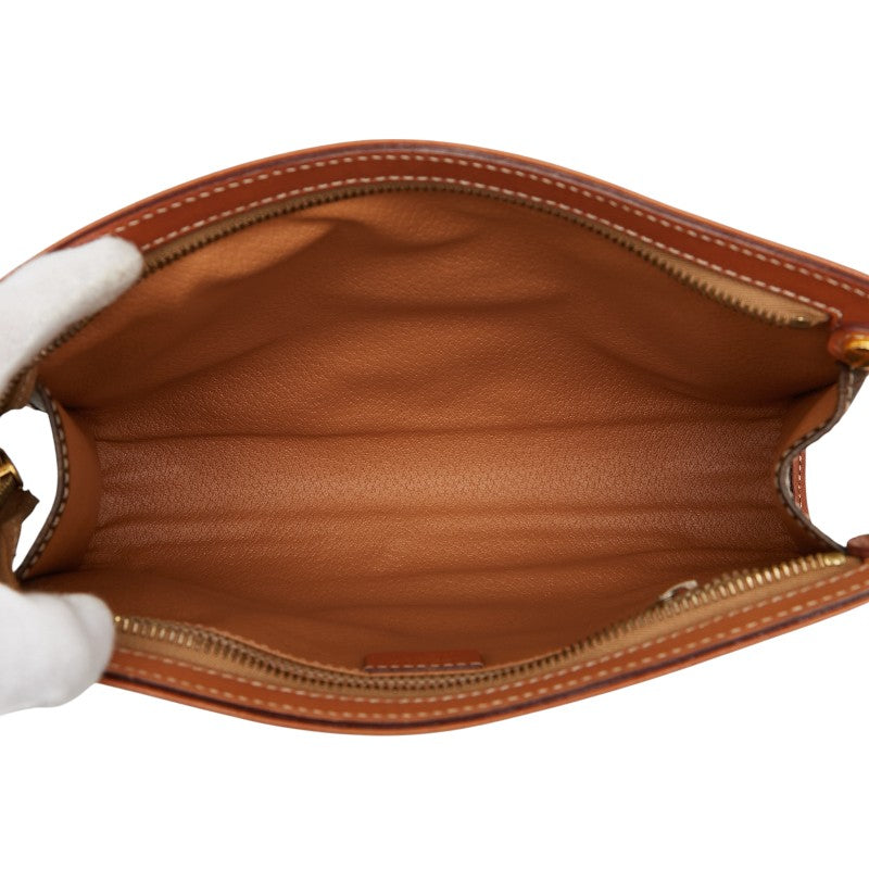 セリーヌ マカダム クラッチバッグ ブラウン PVC レザー レディース CELINE 【中古】