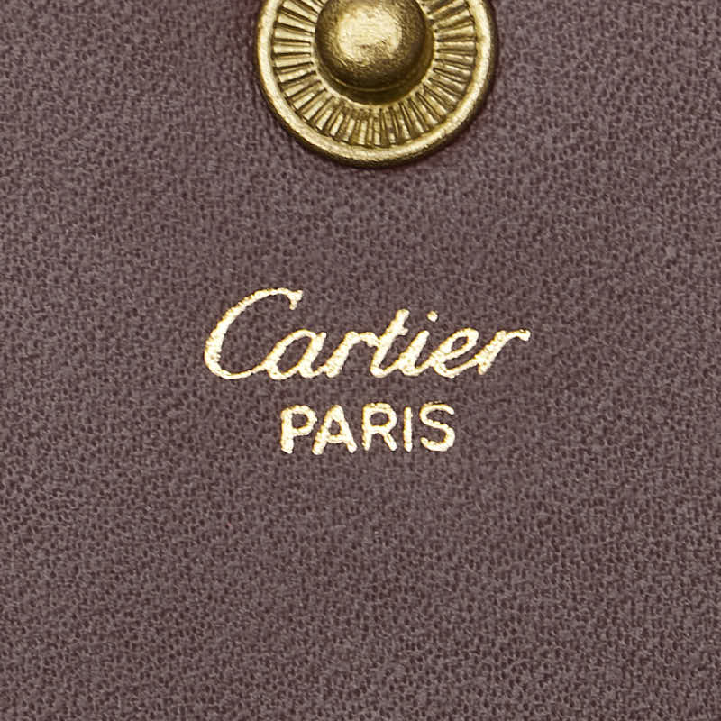 カルティエ マストライン ポーチ ワインレッド ボルドー レザー レディース CARTIER 【中古】