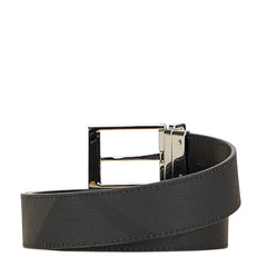 バーバリー チェック ベルト サイズ：90/36 ブラック グレー PVC レザー メンズ BURBERRY 【中古】