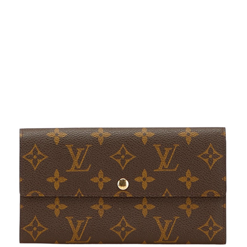 ルイ ヴィトン モノグラム ポシェット ポルトモネ クレディ 長財布 M61726 ブラウン PVC レディース LOUIS VUITTON 【中古】