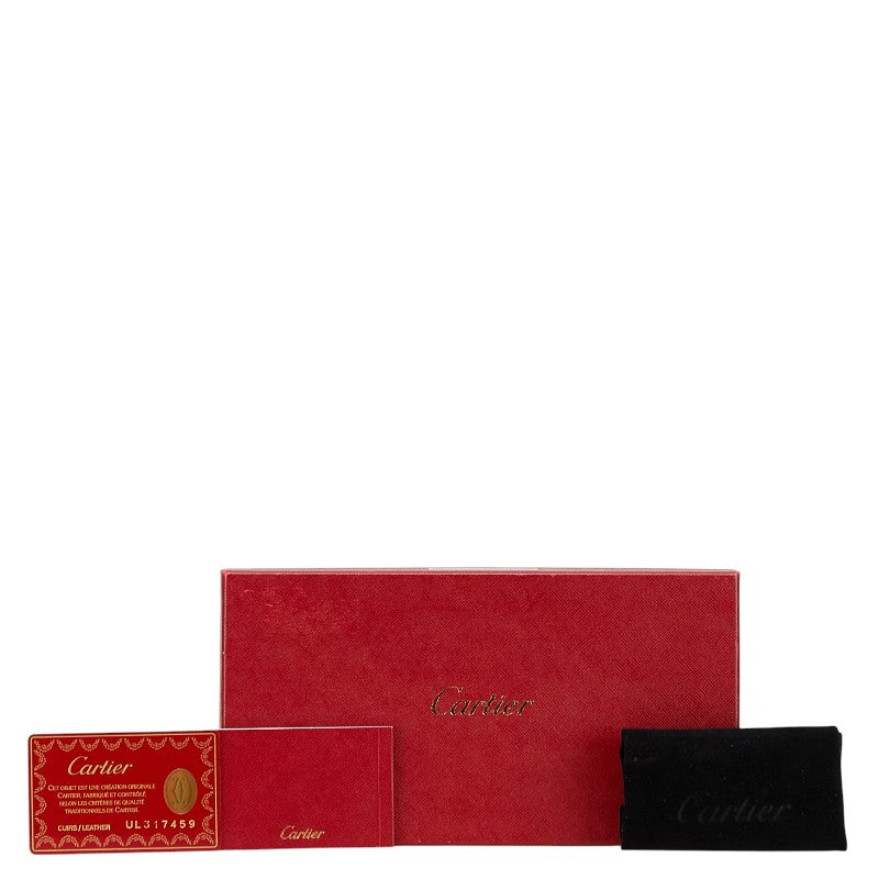 カルティエ ハッピーバースデー 長財布 ブラック エナメル レディース CARTIER 【中古】