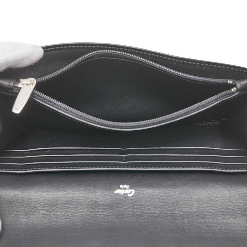 カルティエ ハッピーバースデー 長財布 ブラック エナメル レディース CARTIER 【中古】