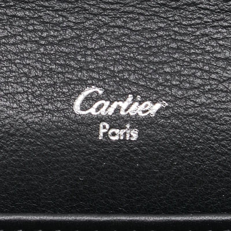 カルティエ ハッピーバースデー 長財布 ブラック エナメル レディース CARTIER 【中古】