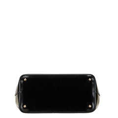 ヴェルサーチェ サンバースト ハンドバッグ ショルダーバッグ 2WAY ブラック レザー レディース VERSACE 【中古】