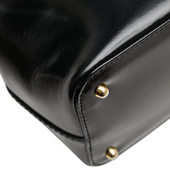 ヴェルサーチェ サンバースト ハンドバッグ ショルダーバッグ 2WAY ブラック レザー レディース VERSACE 【中古】