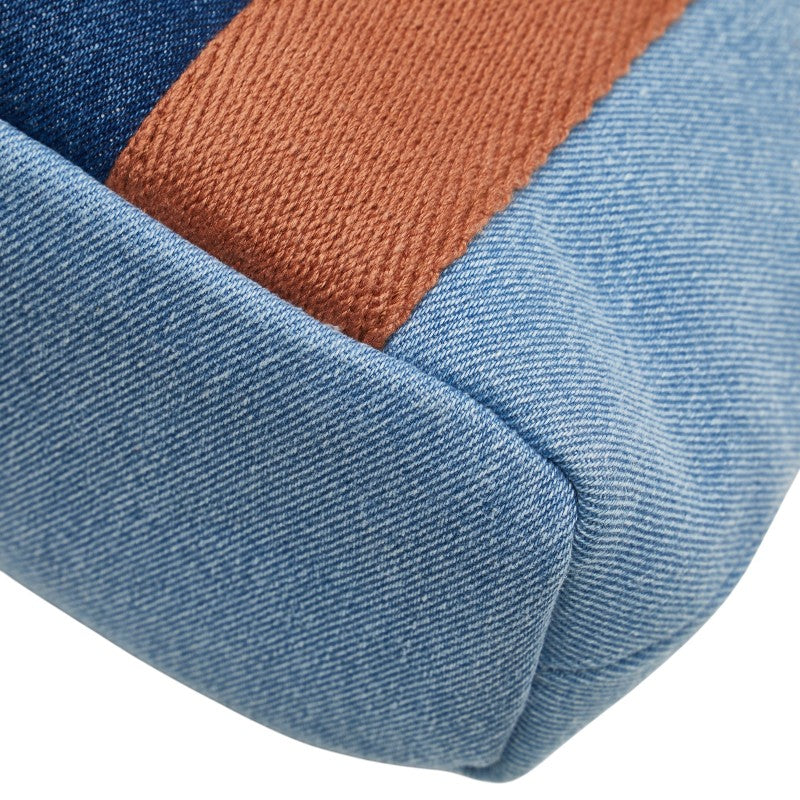 クロエ キッズ ロゴ デニム ハンドバッグ ショルダーバッグ ブルー ブラウン コットン レディース Chloe 【中古】