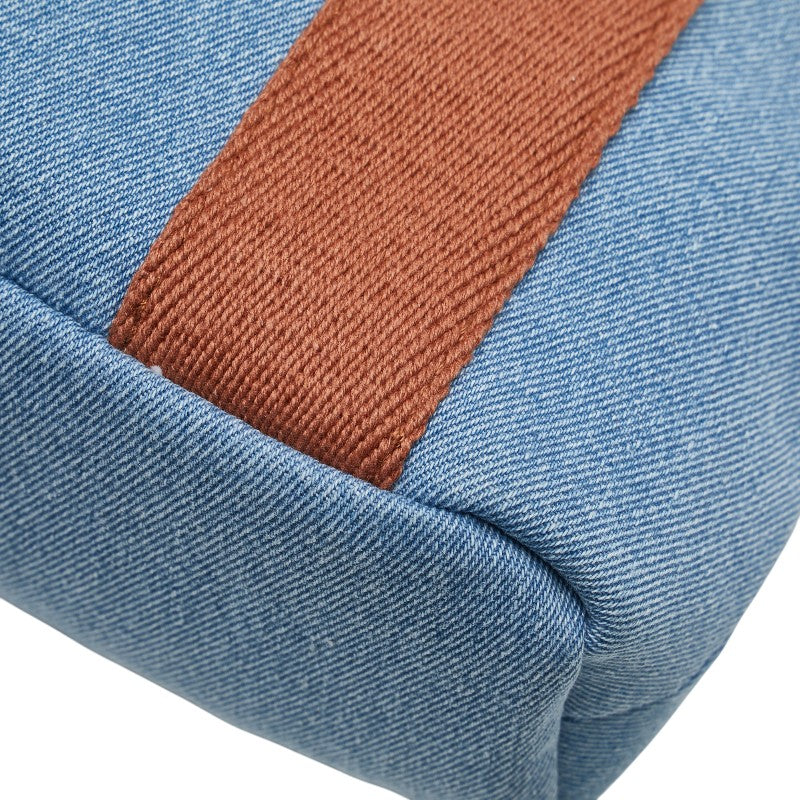 クロエ キッズ ロゴ デニム ハンドバッグ ショルダーバッグ ブルー ブラウン コットン レディース Chloe 【中古】