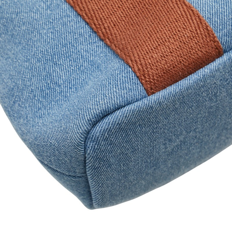 クロエ キッズ ロゴ デニム ハンドバッグ ショルダーバッグ ブルー ブラウン コットン レディース Chloe 【中古】