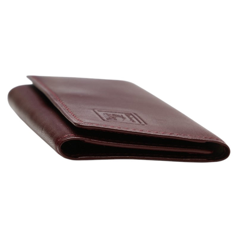 バーバリー ノバチェック キーケース 3連 ワインレッド ボルドー レザー レディース BURBERRY 【中古】