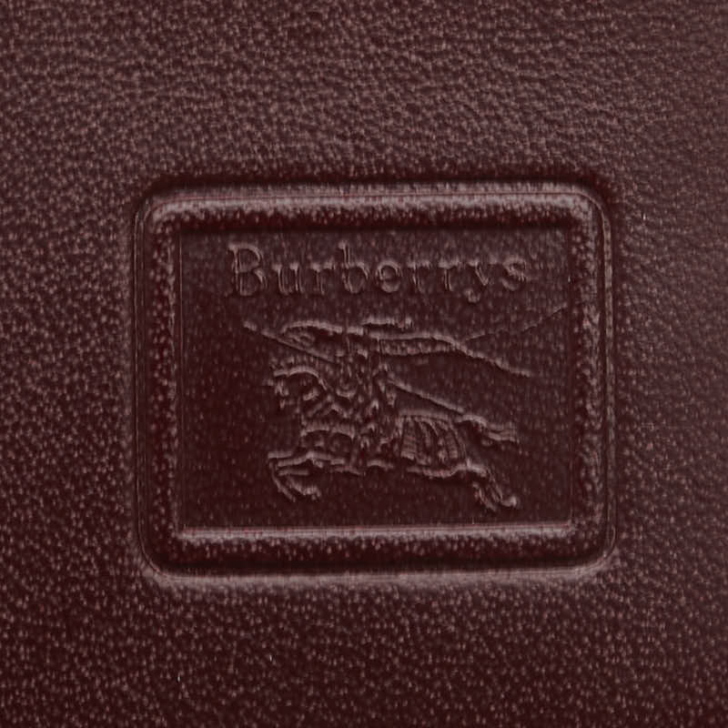 バーバリー ノバチェック キーケース 3連 ワインレッド ボルドー レザー レディース BURBERRY 【中古】
