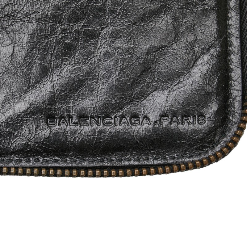 バレンシアガ クラシックコンチネンタル ラウンドファスナー 長財布 130788 ブラック レザー メンズ BALENCIAGA 【中古】