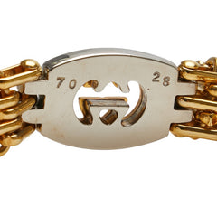 グッチ インターロッキングG チェーン ベルト サイズ：70 28 ゴールド シルバー メッキ メタル レディース GUCCI 【中古】