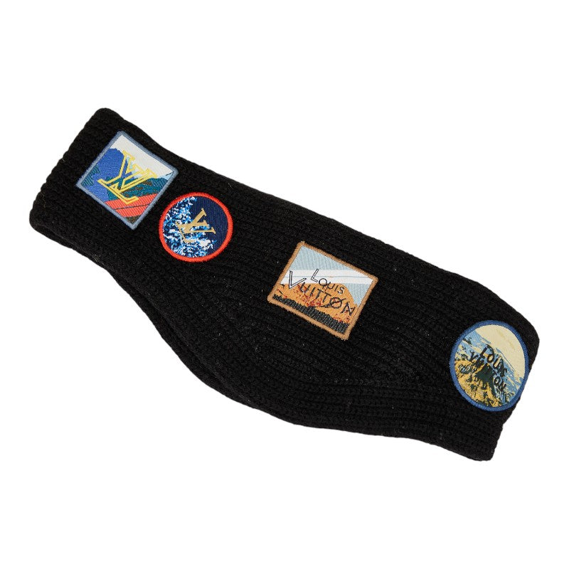 ルイ ヴィトン ワッペン ヘアバンド M71107 ブラック マルチカラー ウール レディース LOUIS VUITTON 【中古】