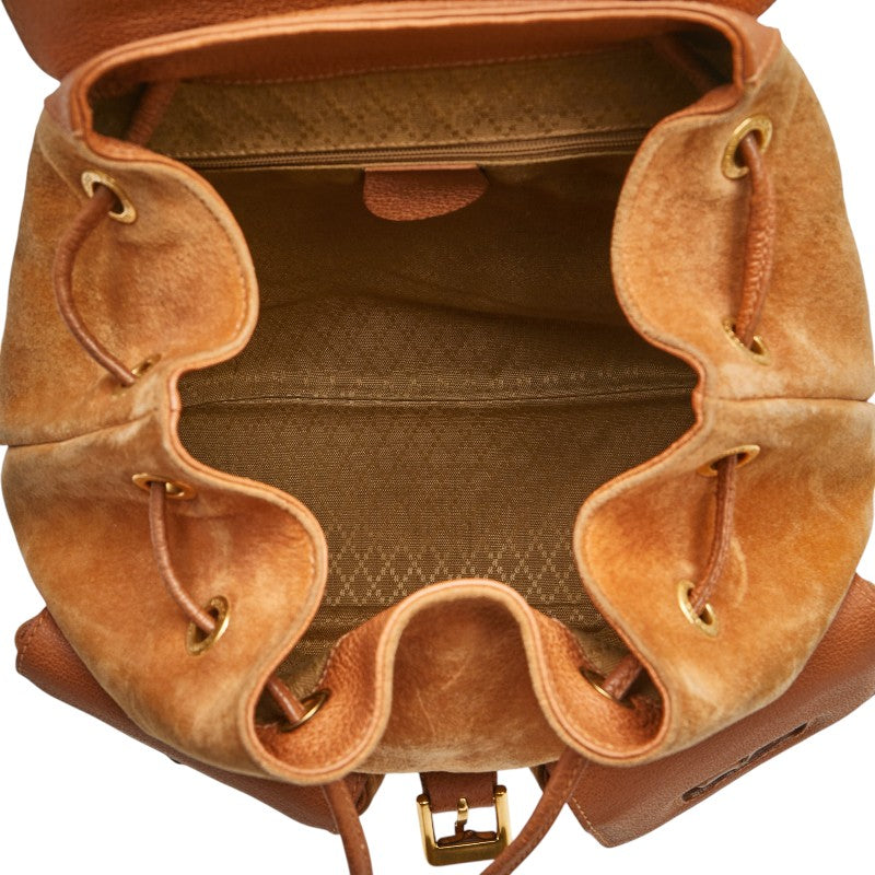 グッチ バンブー リュック バックパック 003 58 0016 ブラウン レザー スウェット レディース GUCCI 【中古】