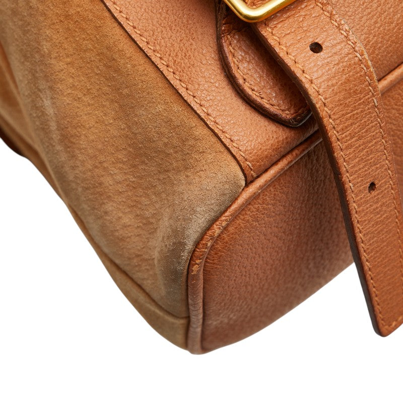 グッチ バンブー リュック バックパック 003 58 0016 ブラウン レザー スウェット レディース GUCCI 【中古】