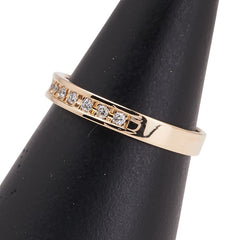 K18YG イエローゴールド ダイヤ0.12ct 一文字 リング 指輪 レディース 11.5号 【中古】