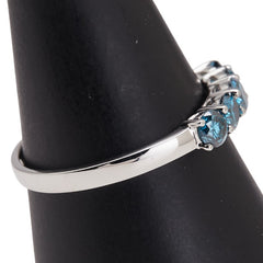 Pt950 プラチナ ダイヤ1.00ct 一文字 リング 指輪 レディース 20号 【中古】