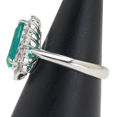Pt900 プラチナ エメラルド3.10ct ダイヤ0.55ct リング 指輪 レディース 16号 【中古】