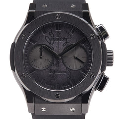 ウブロ × ベルルッティ BERLUTI クラシックフュージョン スクリット 腕時計 521.CM.0500.VR.BER17 自動巻き ブラック文字盤 セラミック ラバー メンズ HUBLOT 【中古】