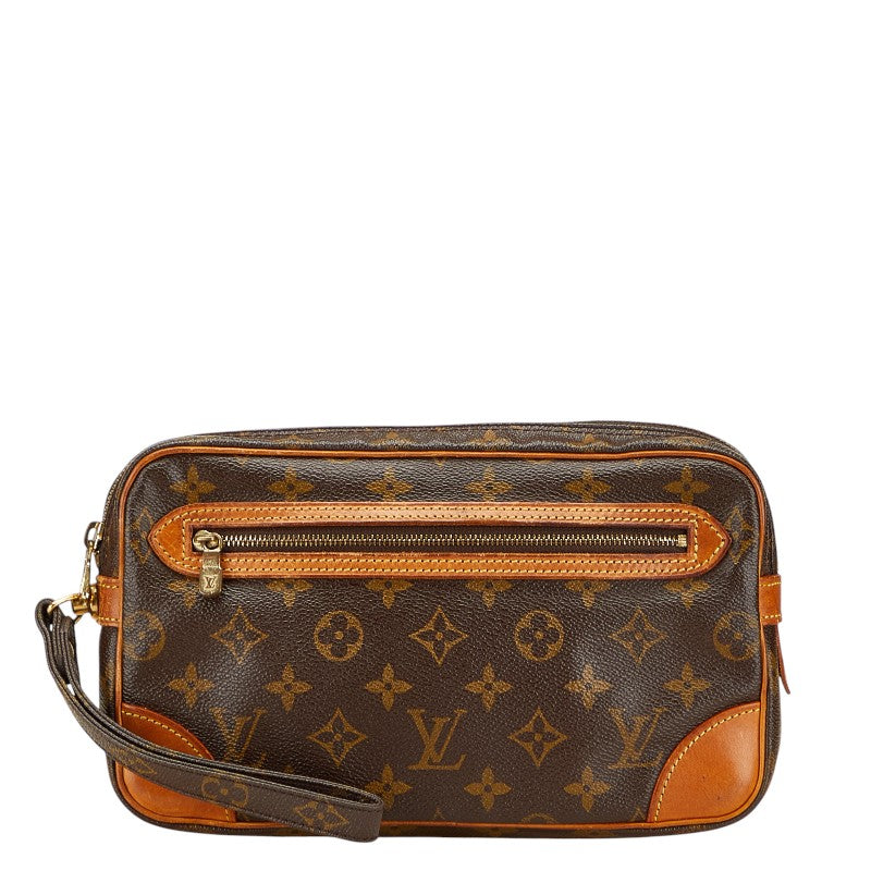 ルイ ヴィトン モノグラム マルリードラゴンヌGM セカンドバッグ M51825 ブラウン PVC レザー レディース LOUIS VUITTON 【中古】