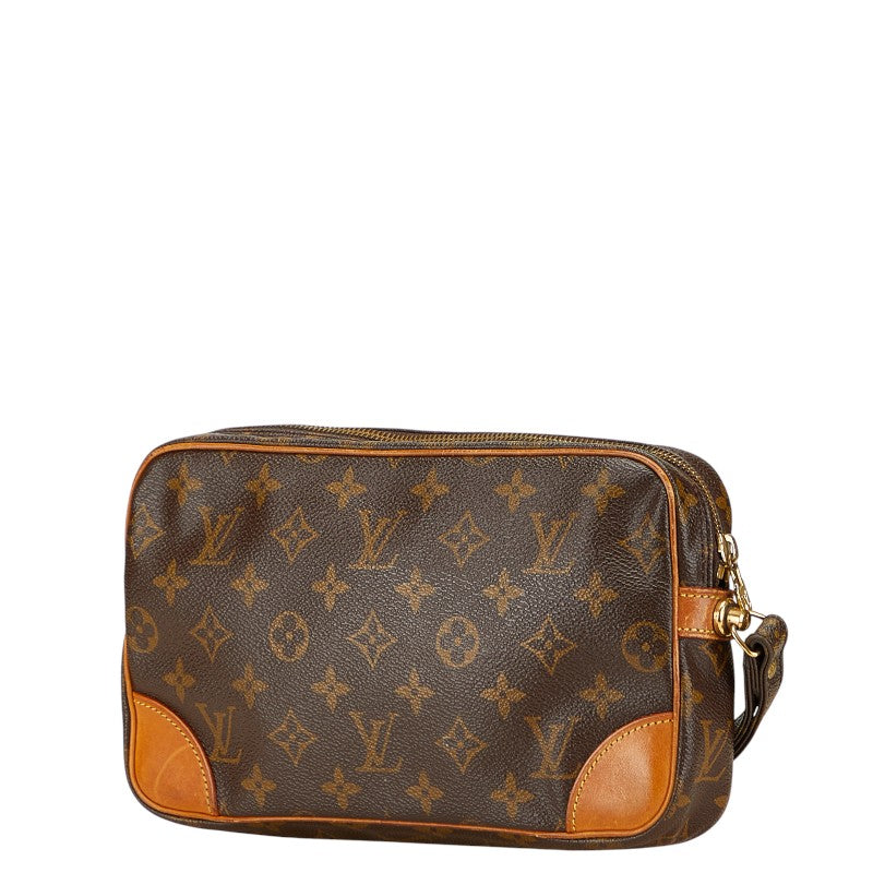 ルイ ヴィトン モノグラム マルリードラゴンヌGM セカンドバッグ M51825 ブラウン PVC レザー レディース LOUIS VUITTON 【中古】