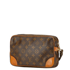 ルイ ヴィトン モノグラム マルリードラゴンヌGM セカンドバッグ M51825 ブラウン PVC レザー レディース LOUIS VUITTON 【中古】