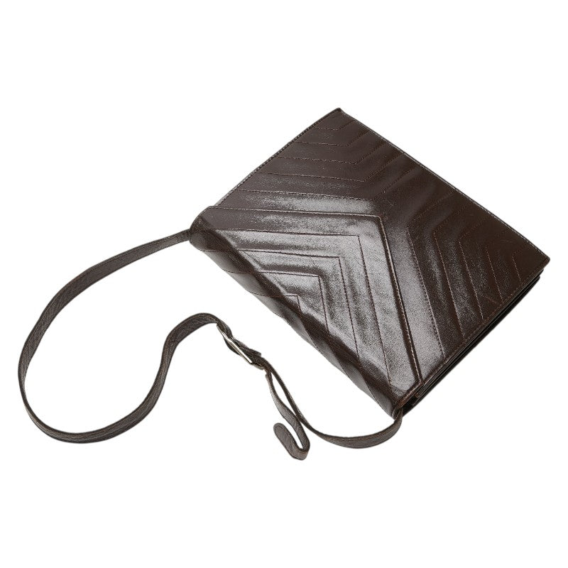 サンローラン Yステッチ ショルダーバッグ ブラウン レザー レディース SAINT LAURENT 【中古】