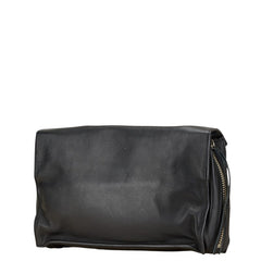 バレンシアガ ペーパー ジップ アラウンド クラッチバッグ ブラック レザー レディース BALENCIAGA 【中古】