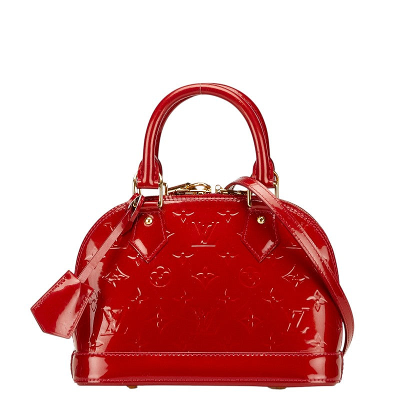 ルイ ヴィトン モノグラム ヴェルニ アルマBB ハンドバッグ ショルダーバッグ 2WAY M90174 スリーズ レッド パテントレザー レディース LOUIS VUITTON 【中古】