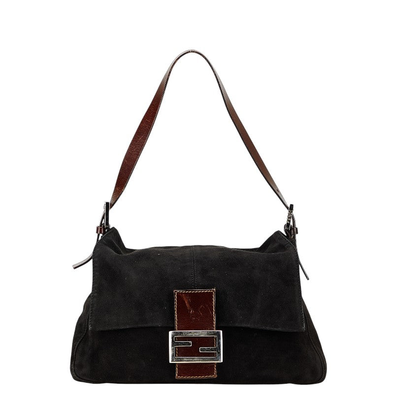 フェンディ マンマバケット ワンショルダーバッグ ハンドバッグ 26325 ブラック ブラウン スウェード レザー レディース FENDI 【中古】