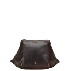 サンローラン リヴゴーシュ ダウンタウン トートバッグ 175884 ダークブラウン レザー レディース SAINT LAURENT 【中古】